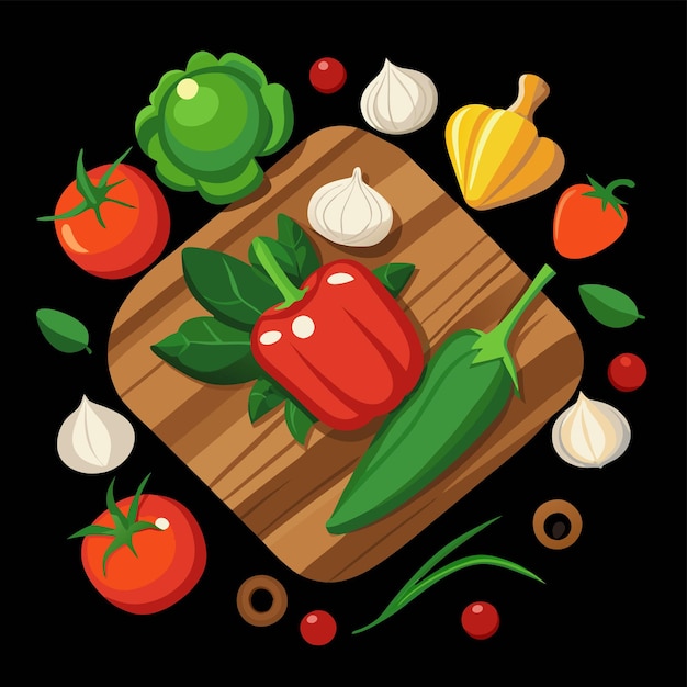 Składniki na drewnianej desce